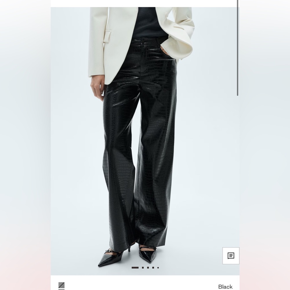 NWT Mango Faux Leather croc pants
